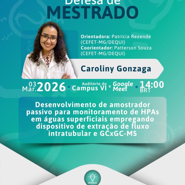 Convite para defesa de mestrado 👩🏻🔬🎓
É com grande honra que convidamos todos a prestigiar a defesa de mestrado da pesquisadora Caroliny Gonzaga, integrante de nosso laboratório e coorientada pelo professor doutor Patterson de Souza. Sua dissertação é intitulada “Desenvolvimento de amostrador passivo para monitoramento de HPAs em águas superficiais empregando dispositivo de extração de fluxo intratubular e GCxGC-MS”.
Desejamos uma excelente apresentação e muito sucesso em sua jornada, Carol! ✨👏🏻
#mestrado #GCxGC #defesa #quimicaanalitica #quimicaambiental