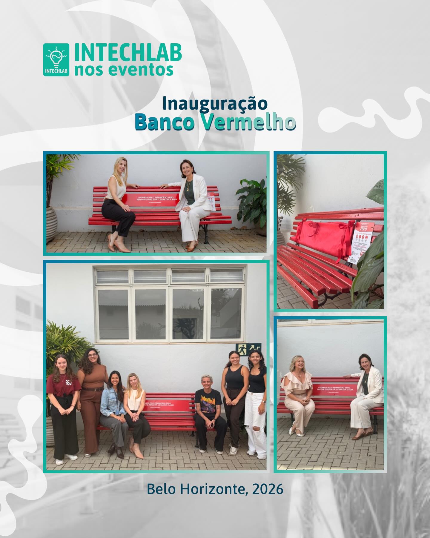 Intechlab nos eventos! 💡

No dia 19 de março, foram inaugurados os Bancos Vermelhos nos campi do CEFET-MG, e o Intechlab marcou presença na cerimônia da unidade Gameleira.

Os Bancos Vermelhos representam um importante símbolo de conscientização e enfrentamento à violência contra as mulheres. A iniciativa foi conduzida pela diretora-geral, Carla Chamon, e pela diretora do campus Gameleira, Maria Vitalina Carvalho, mulheres de grande relevância para a instituição.

Foi uma honra para a equipe Intechlab participar de um momento tão significativo. Um convite para sentar, refletir e, principalmente, levantar e agir. Desejamos que todas as mulheres possam ocupar os lugares que desejarem com liberdade, segurança e igualdade.

#bancovermelho #feminicidiozero #mulheresnaciencia