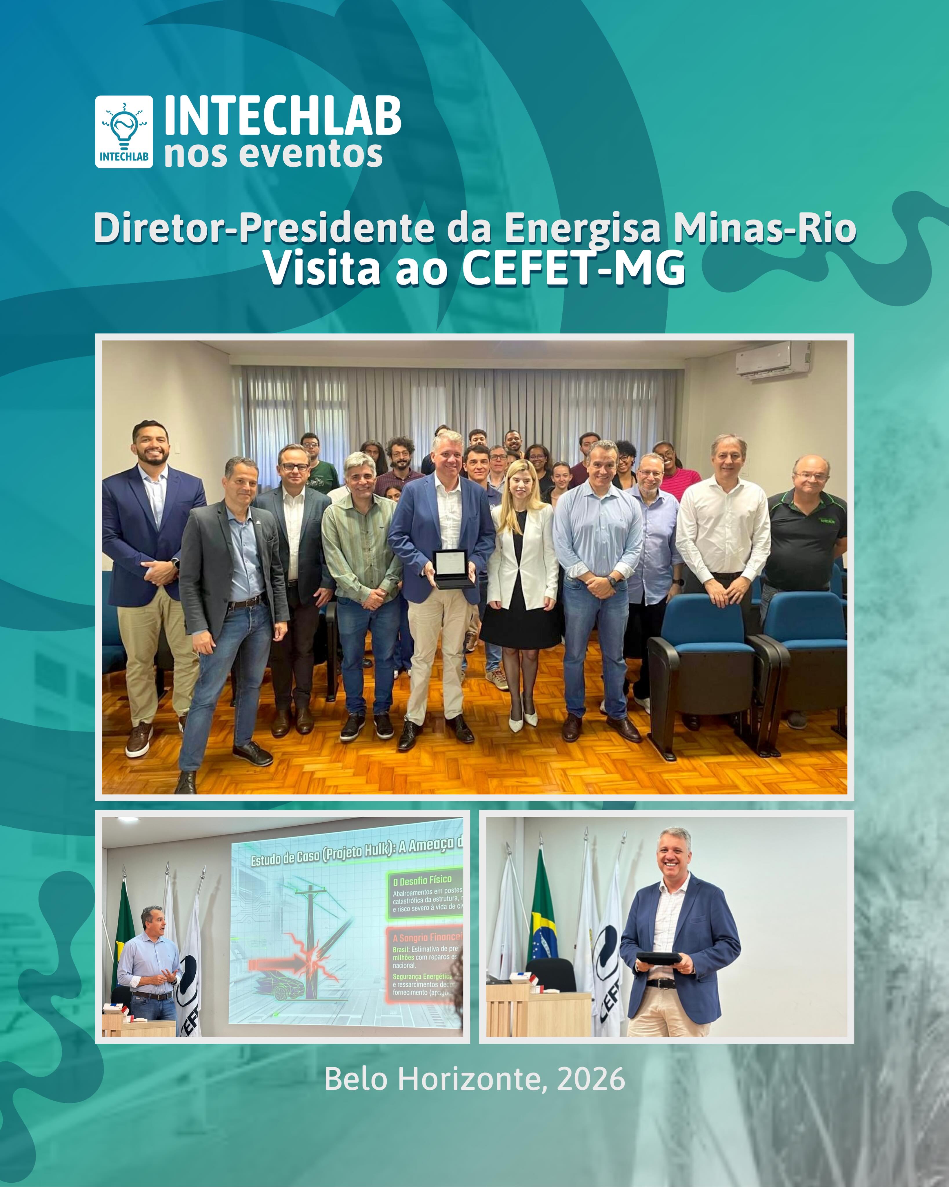 Registros Intechlab ✨

No dia 28 de maio, o diretor-presidente da Energisa Minas-Rio, Fernando Costalonga, visitou o CEFET-MG, onde foi homenageado pela instituição e pelo Intechlab em reconhecimento ao incentivo e confiança em nossos primeiros projetos de inovação tecnológica. Juntos, unimos a química e a engenharia criando soluções para o setor elétrico!

Foi um prazer receber a equipe Energisa novamente! 💚

#Energisa #setorelétrico #inovação