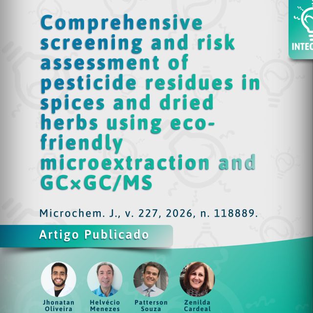 Artigo publicado! ✅📝

É com muita satisfação que anunciamos mais uma publicação científica e em parceria com membros da UFMG! No artigo intitulado “Comprehensive screening and risk assessment of pesticide residues in spices and dried herbs using eco-friendly microextraction and GC×GC/MS”, foi desenvolvido um método sustentável e altamente sensível para detectar resíduos de pesticidas em ervas e especiarias comercializadas.

A análise identificou compostos proibidos, reforçando a importância do monitoramento contínuo para garantir a segurança dos alimentos.

É a química analítica contribuindo com a saúde e a segurança da população e do meio ambiente! 🌿🌎

Se interessou? Acesse o artigo e saiba mais!

#pesticidas #segurançaalimentar #químicaanalítica